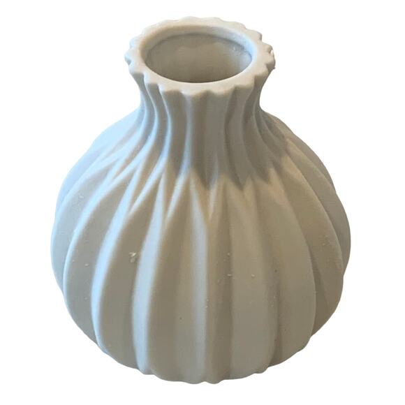 Set of 3 CERAMIC VASES White Textured Ceramic Bud/Stem/Shelf Vases NEW - Picture 4 of 11